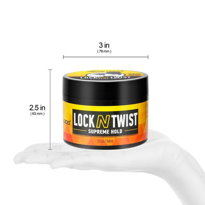 Lock N Twist | Locking Gel, Re-Twist Locks, Supreme Hold | Smooths & Tames Frizz, Flake Free, Soft Finish | 5 Oz