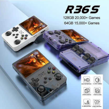 R36S Retro Handheld Video Game Console Linux System 3.5 Inch IPS