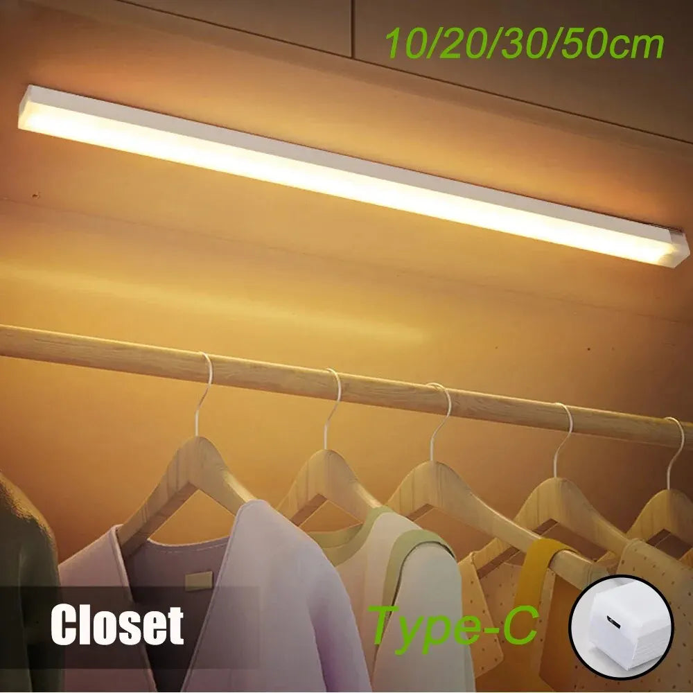 Motion Sensor LED Cabinet Light Type C Rechargeable Induction Night